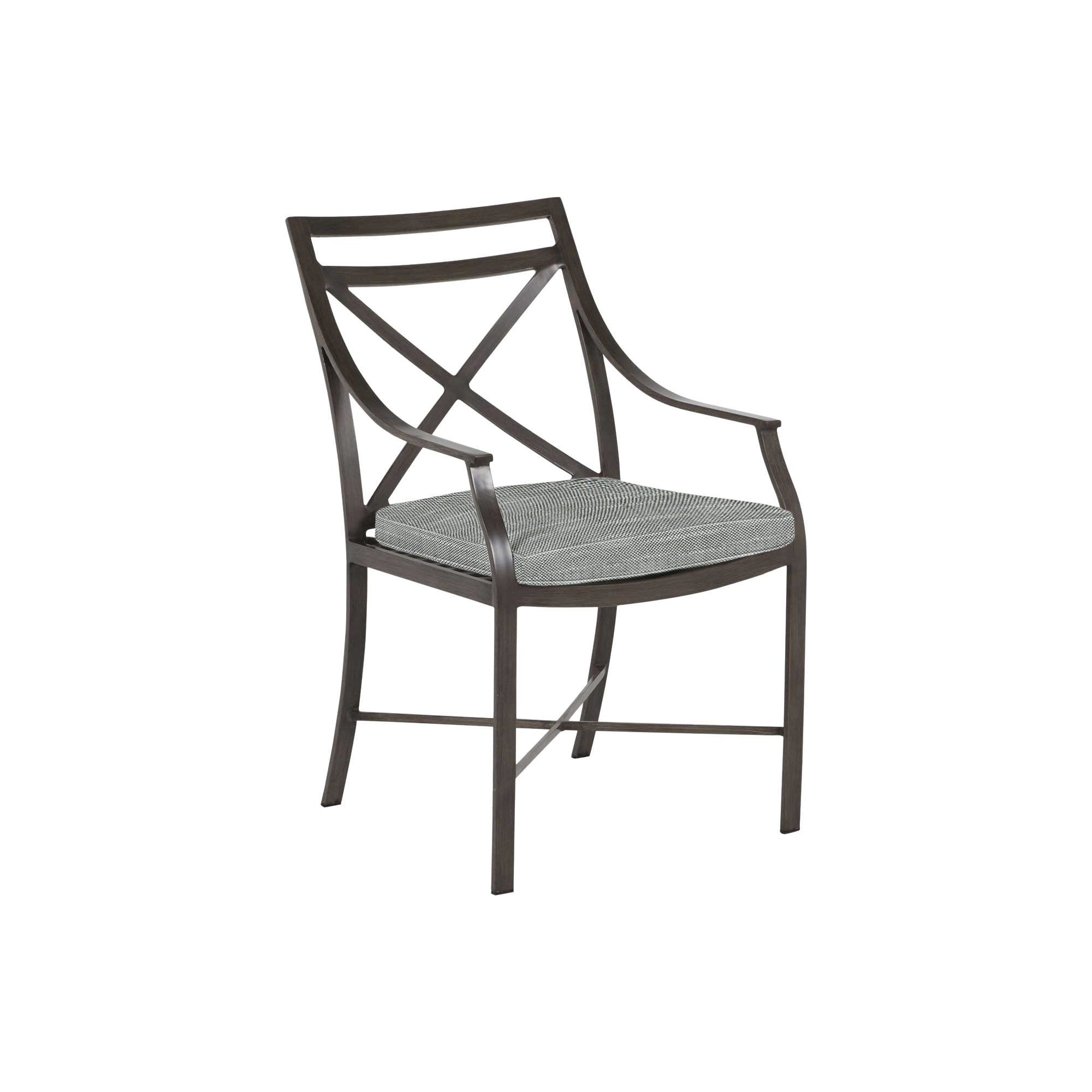 Monaco Outdoor Arm Chair, Welt, Rollo Silver InsideOut® Linen, Slate Gray