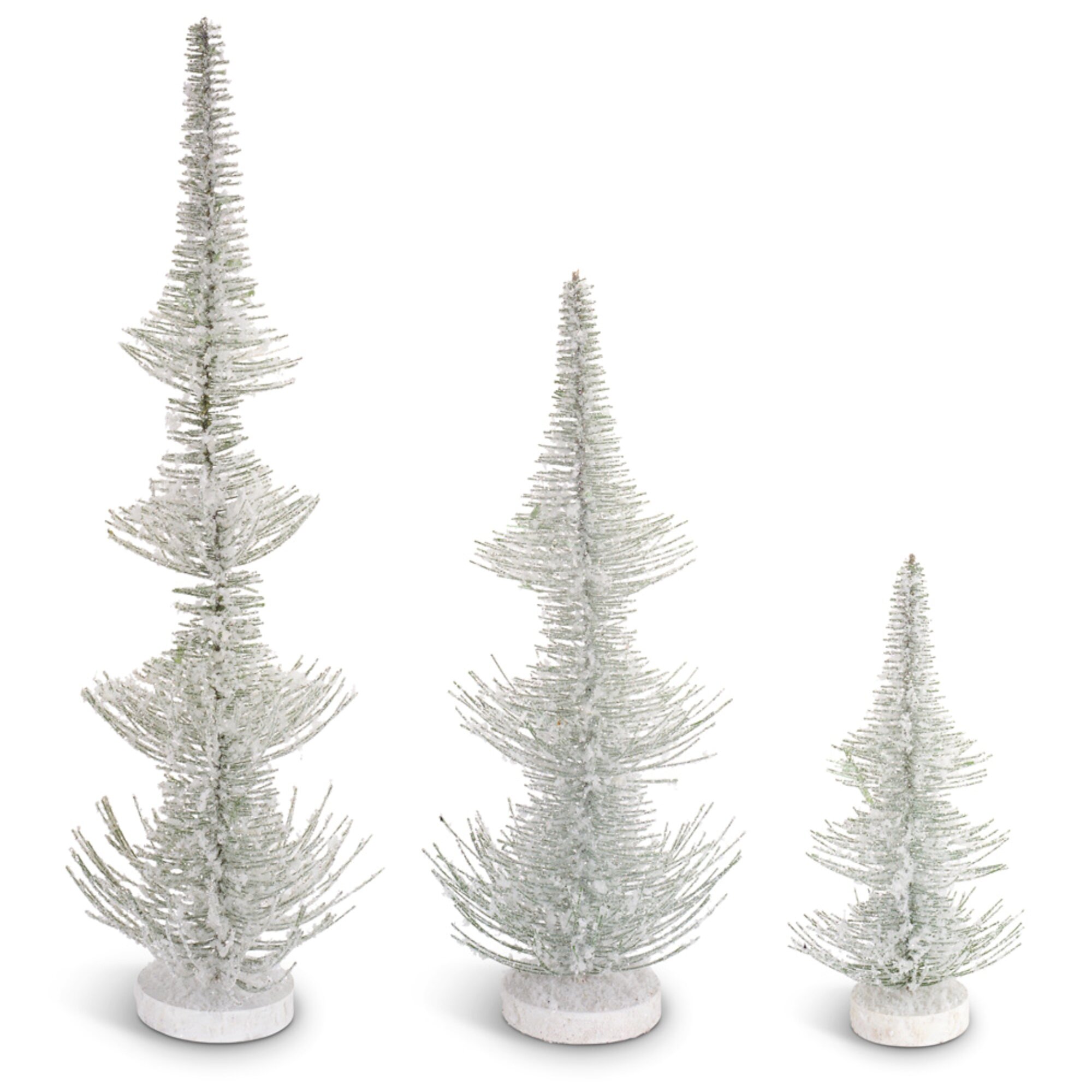 The Holiday Aisle® 3 Piece Frosted Pine Trees Set | Wayfair