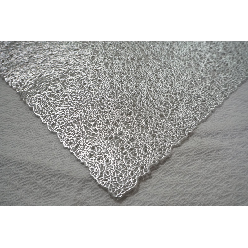 Vinyl No Pattern Rectangle Placemat, Silver