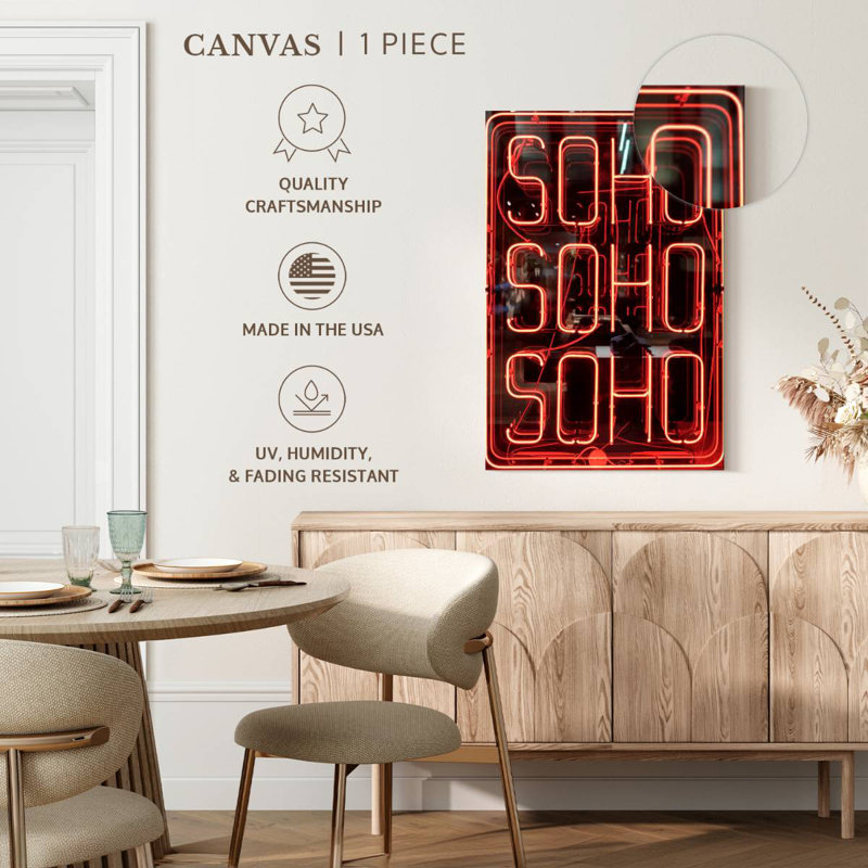 Enseigne néon rouge Tergel Soho, H 12 po x l 8 po