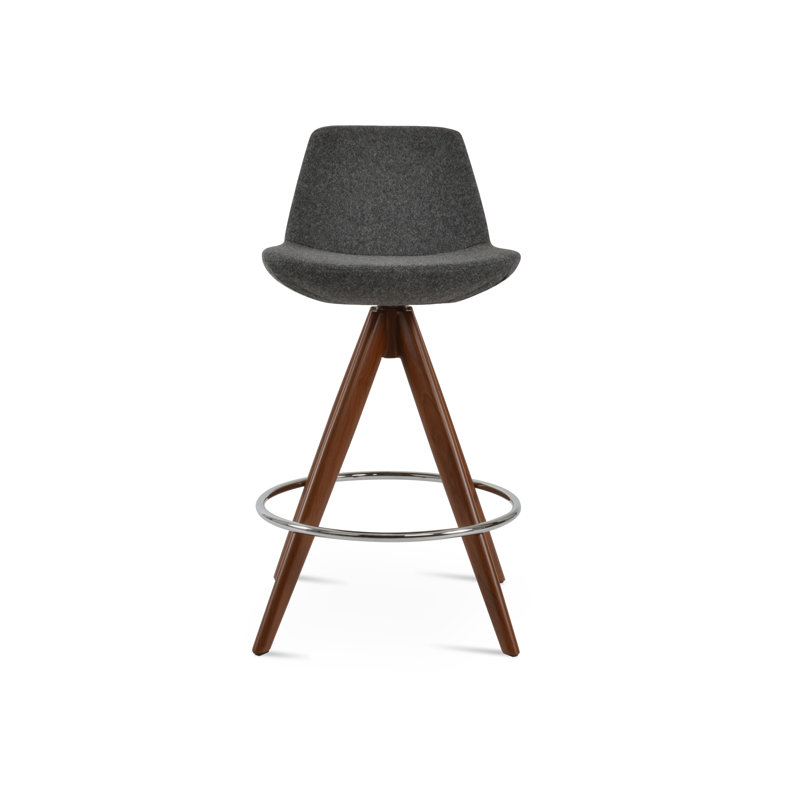 Tabouret de bar et de comptoir pivotant Pera Pyramid, Tabouret de comptoir (siège d’une hauteur de 24, Naturel