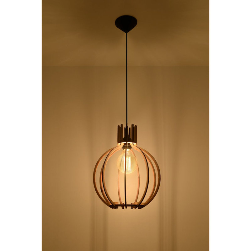 Ogle 1 - Light Black/Brown Single Pendant, 90cm H x 30cm W x 30cm D