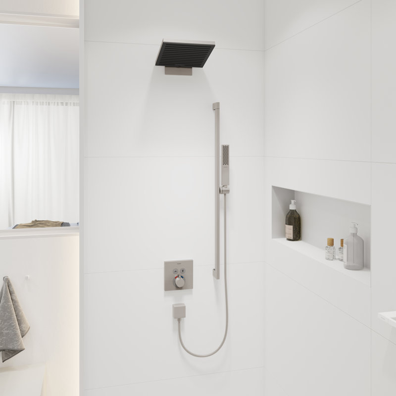 hansgrohe Pulsify E Baton Handshower 100 1-Jet, 2.5 GPM, Chrome, 2.5 GPM