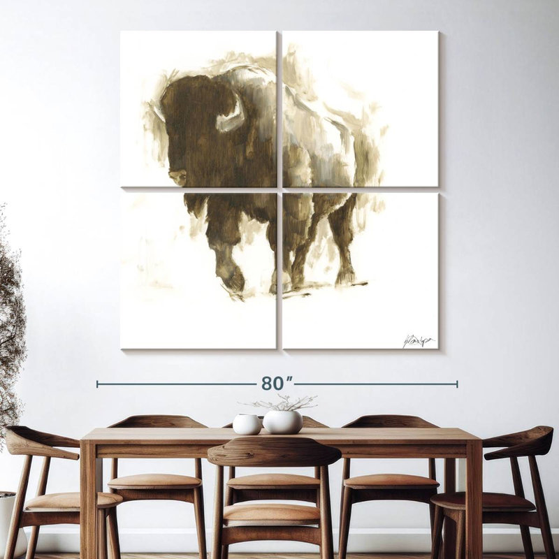 Brampt Rustic Bison II, 74'' H x 74'' W
