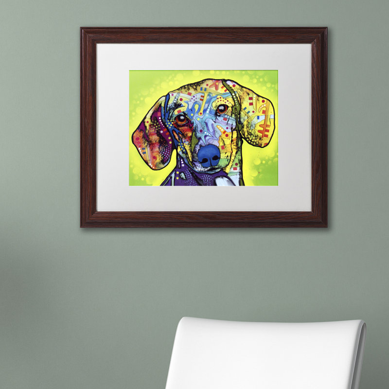 « Teckel » par Dean Russo, impression d’art graphique sur toile encadrée, H 16 po x l 20 po x P 0,5 po