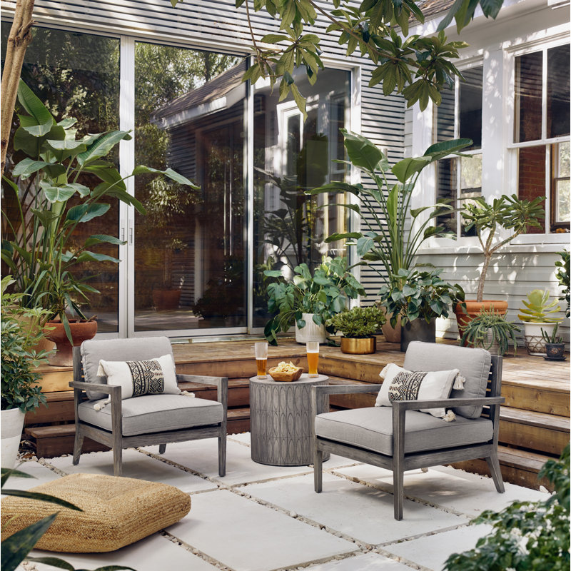 Colorado Outdoor Round Side Table, Gray