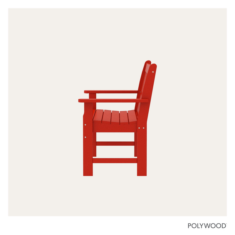 POLYWOOD Traditional Outdoor Bench, Sunset Red