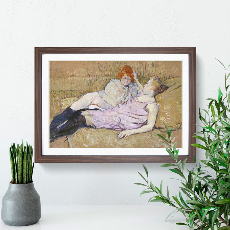 The Sofa by Henri de Toulouse-Lautrec - Framed Print, Walnut Framed, 36cm H x 48cm W x 2cm D