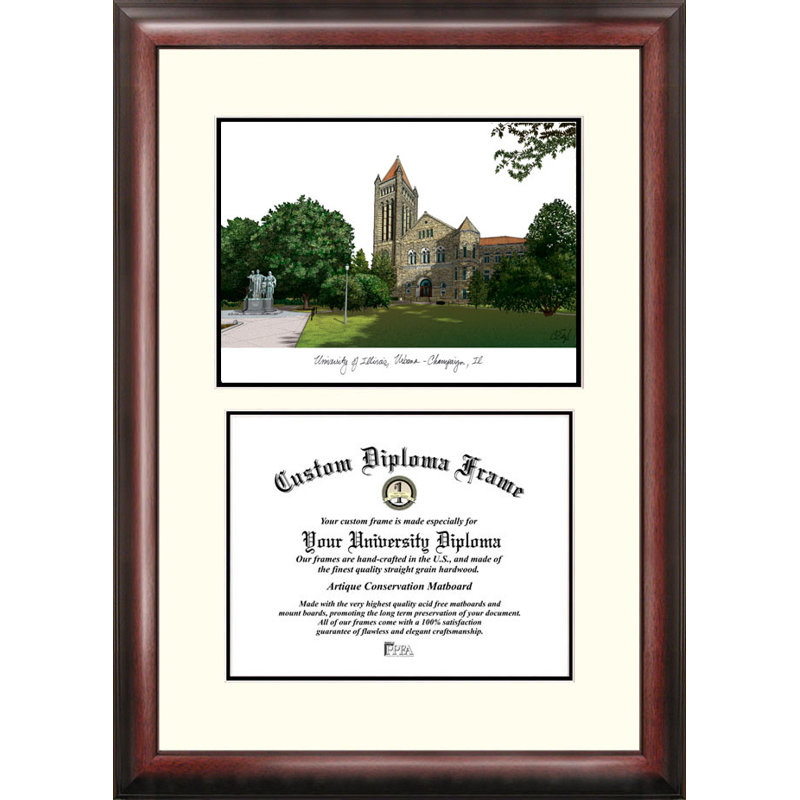 NCAA Scholar Diploma Picture Frame, Illinois combattant Illini, 17cm H x 21cm W x 2cm D