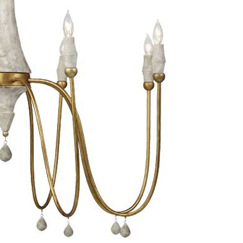 Clay 8 - Light Candle Style Chandelier with Beaded Accents