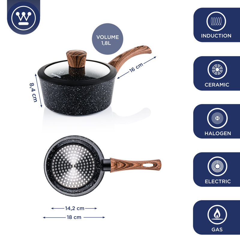 Non-Stick Aluminium Saucepan, 2.1 L