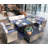 Moda 70 In. X 39 In. X 27 In. Rectangular Wicker Outdoor Gas Fire Pits Dining Set-1485193194