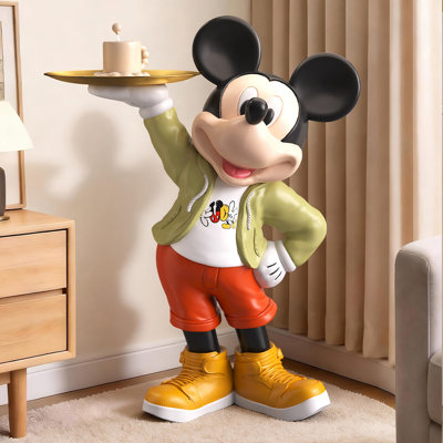 Personnage de dessin animé noir classique en forme de souris, objet décoratif en résine