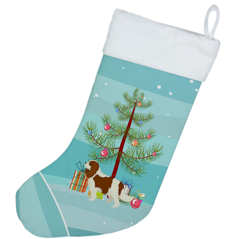 Chaussette de noël joyeux de noël, Épagneul cavalier