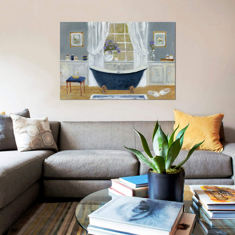 «Violet Spa II» par Sally Swatland, reproduction sur toile tendue, H 8 po x l 12 po x P 0,75 po, Toile tendue, Pas de tapis