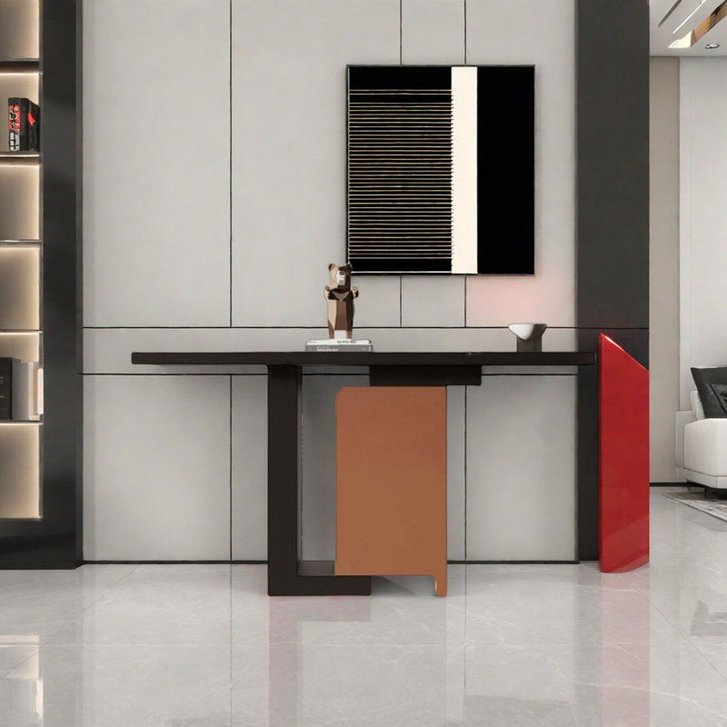 Console Modern Minimalist Art, H 33,46 po x l 47,24 po x P 15,75 po, Noir / Orange