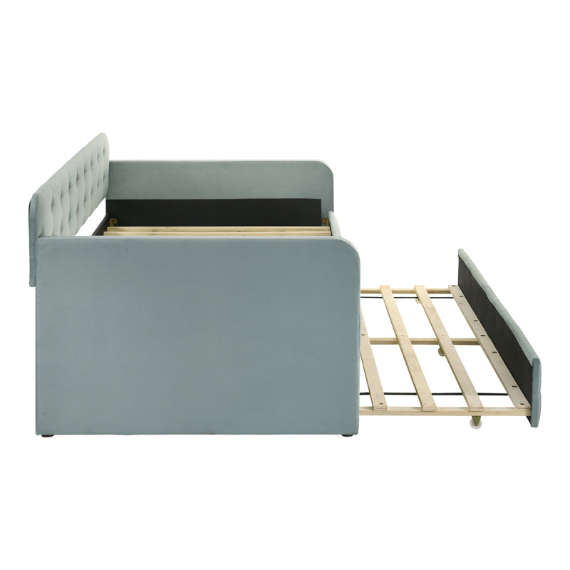 Lit de jour simple Avira Prie, Bleu sarcelle