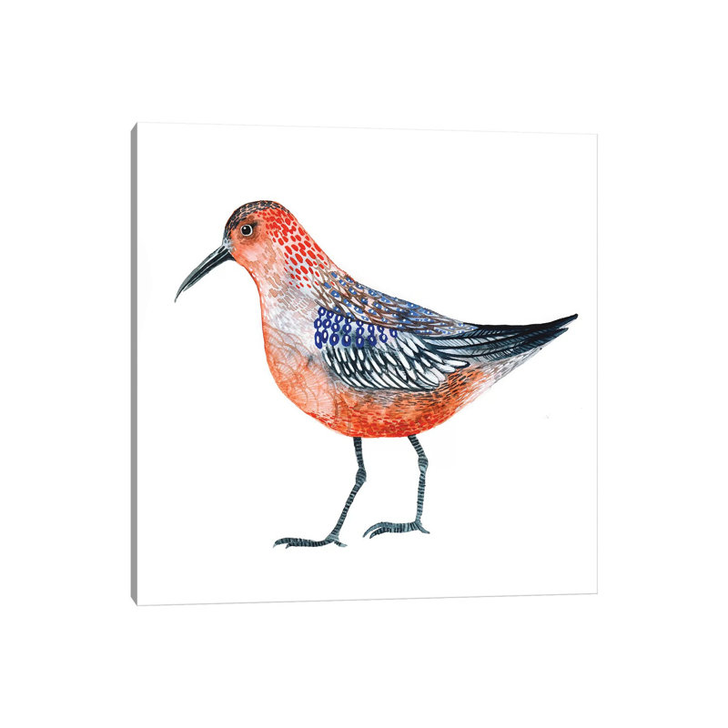 Red Bird by Lesia Binkin - Wrapped Canvas Print, 30.48 cm H x 30.48 cm W