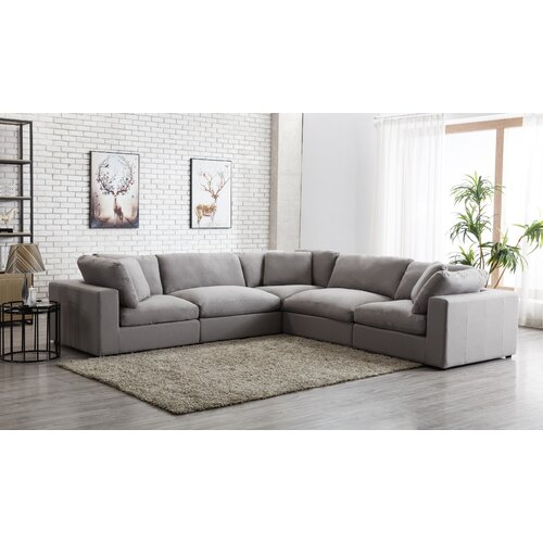 Wade Logan® Albirta 5 - Piece Upholstered Sectional | Wayfair