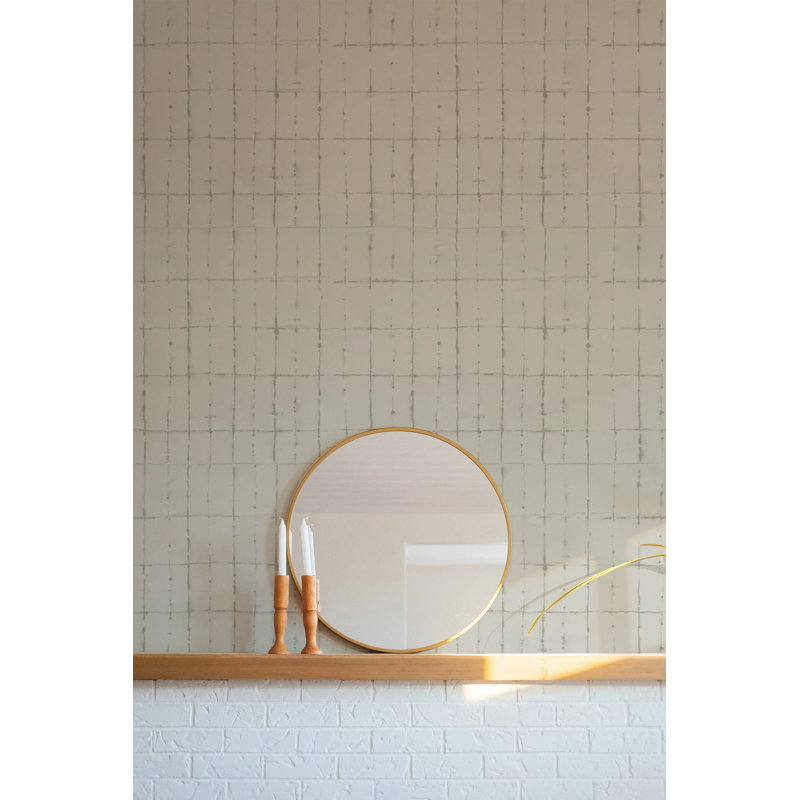 Wash Grid - Wallpaper, Driftwood, Faux Grasscloth, Non-Pasted