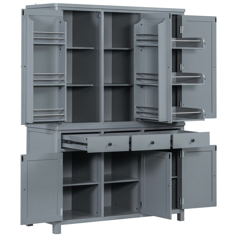 Garde-manger autoportant de 74,8 po de hauteur, Gris