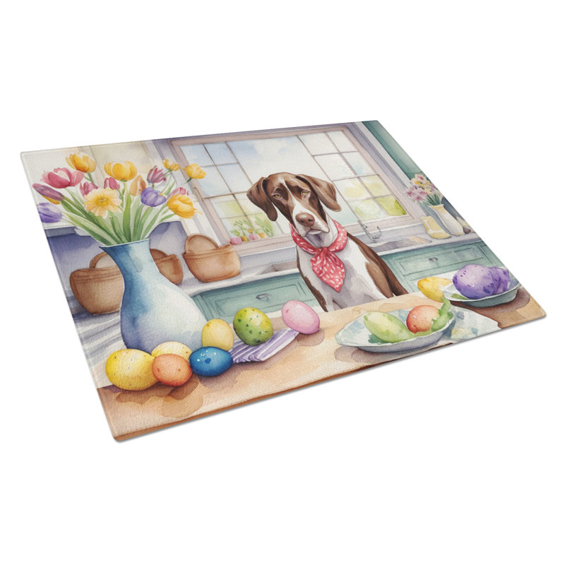 Decorating Easter Pointer Glass Cutting Board