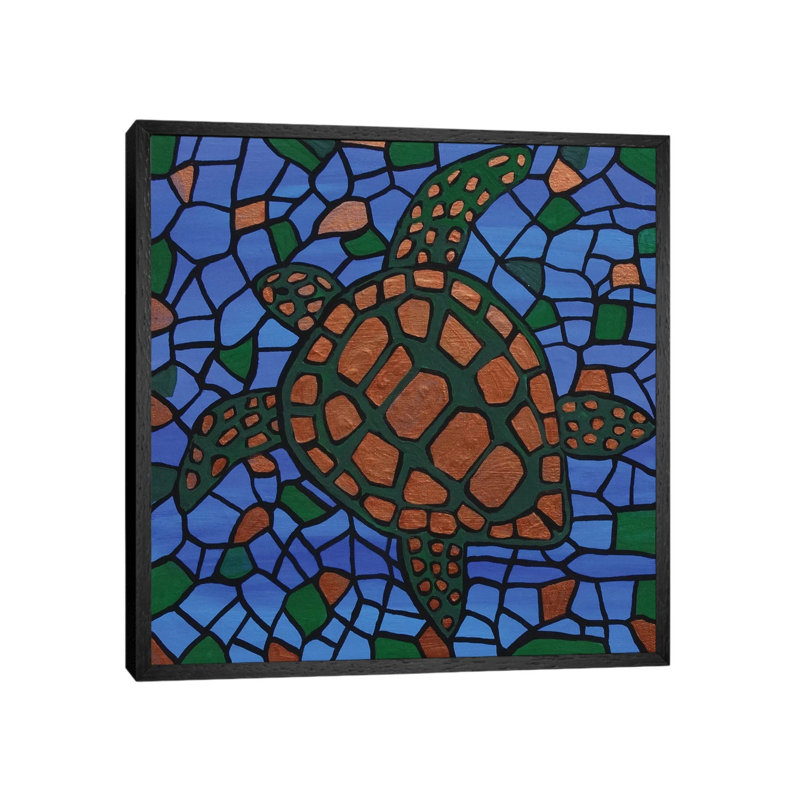 Turtle by Rachel Olynuk - Gallery-Wrapped Canvas Giclée on Canvas, 45.72 cm H x 45.72 cm W, Black Framed