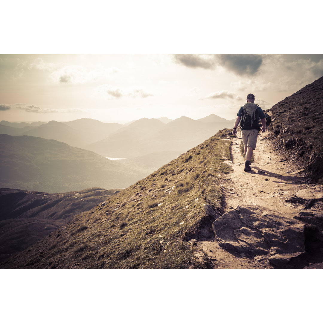 Wandern auf Ben Lomond von Theasis - Kunstdrucke auf Leinwand ohne Rahmen