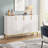 59" Wide Modern Simple White Gold Sideboard