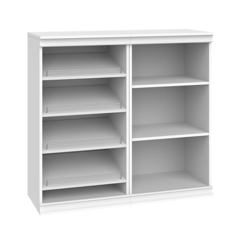 Modular Storage 21.38" W 7 Shelf Wood Closet System with Shoe Storage, White