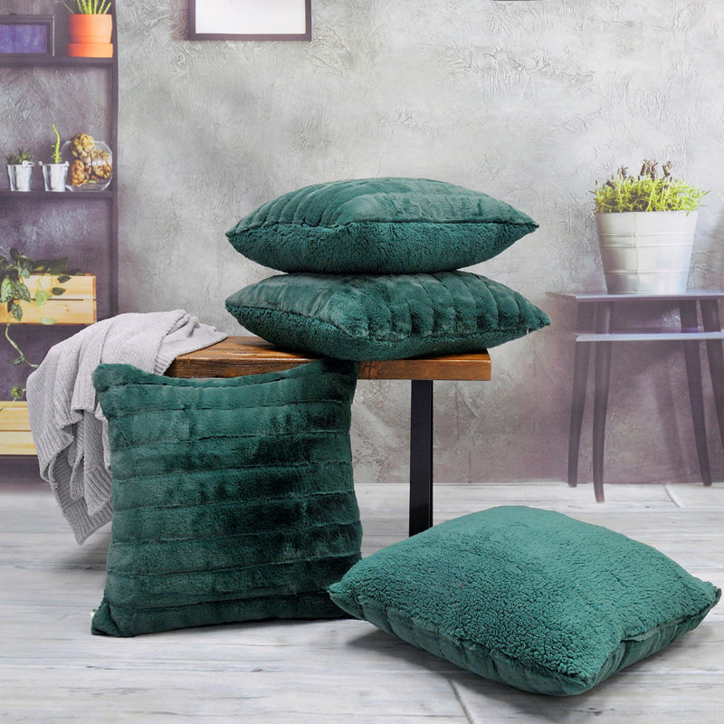 Housse de coussin Super Mink, Bleu sarcelle foncé