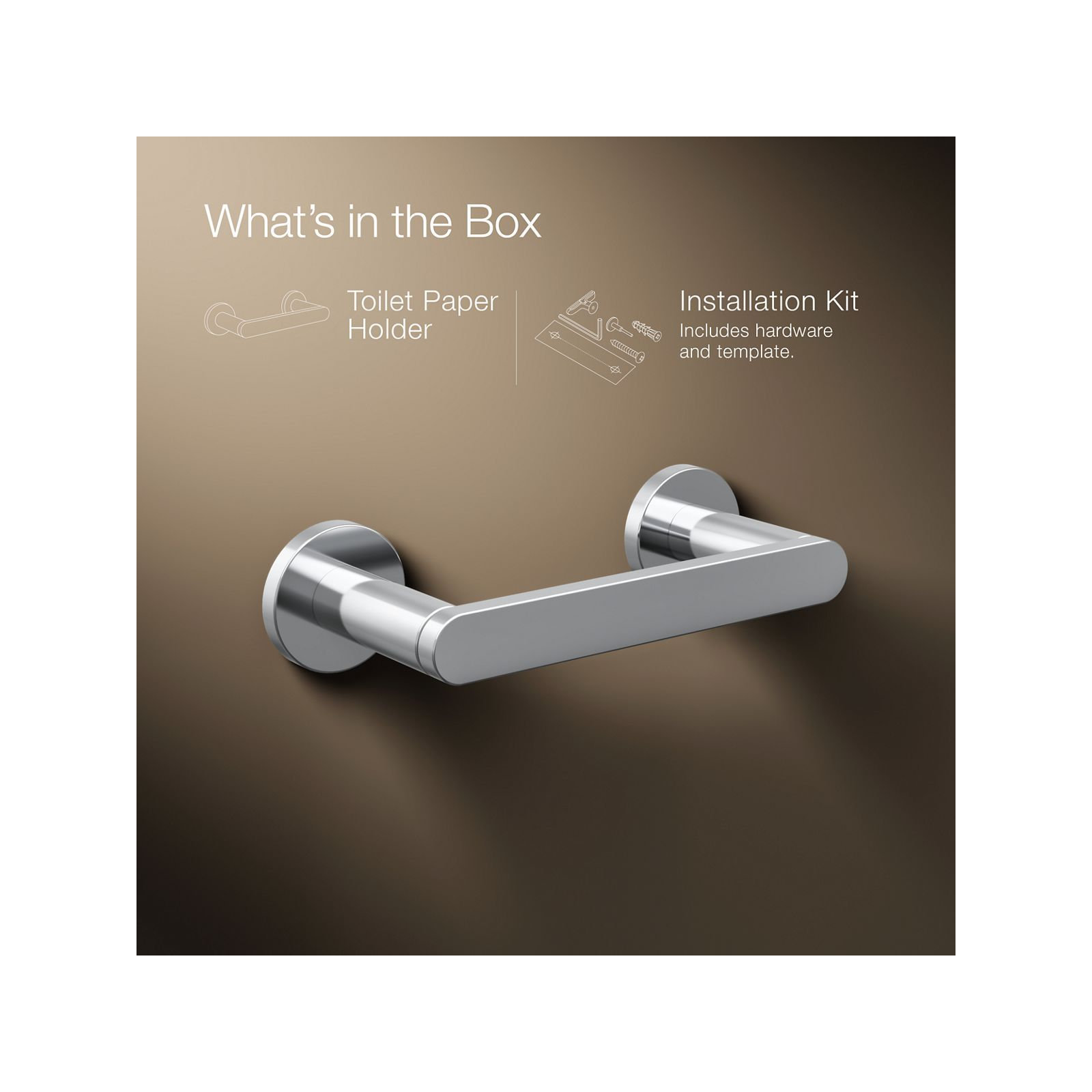 Wall Mount Toilet Paper Holder, Polished Chrome