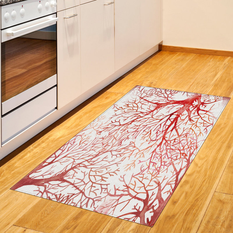 Coral High Density Long Fiber Poly Threads Decorative Area Rug Carpet, Rectangle 2'7" x 5'