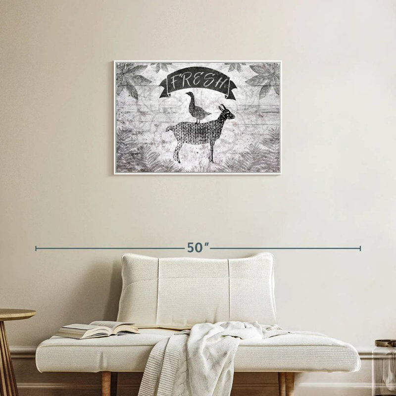 Silhouette d'animaux de ferme, Cadre flottant blanc, 31 po x 21 po