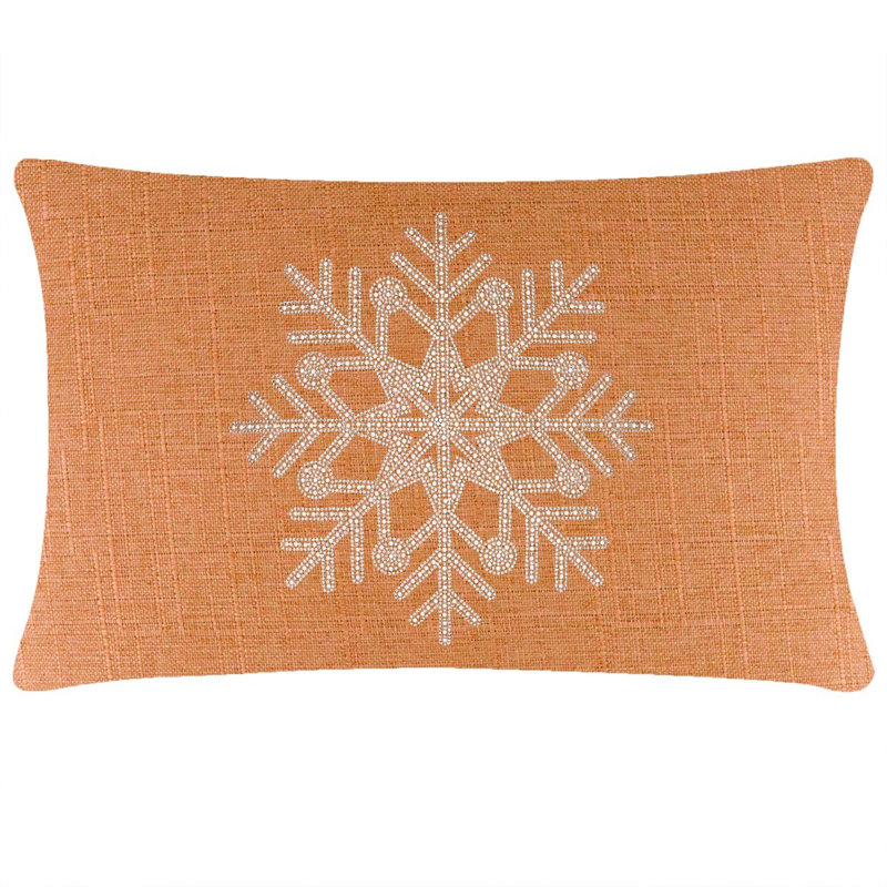 Coussin Sparkles Home | Strass et fausses perles | Rembourrage en plumes | Couleurs personnalisables, Orange