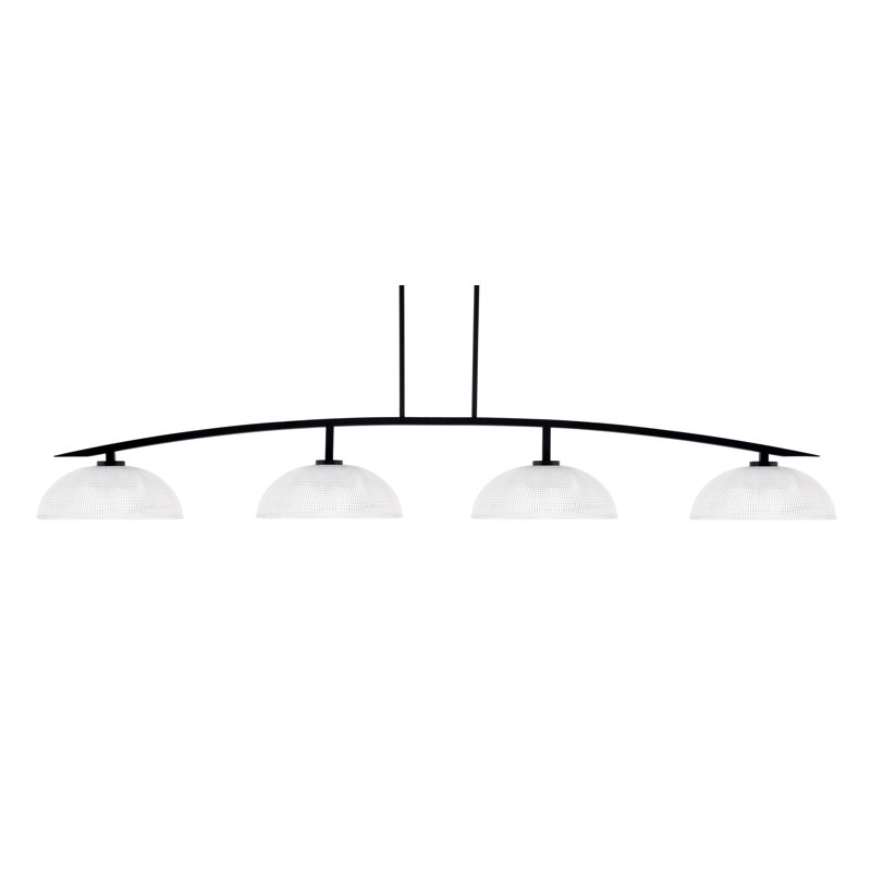 Kurve 4 Light Bar Shown In Matte Black Finish With 13" Clear Ribbed Glass