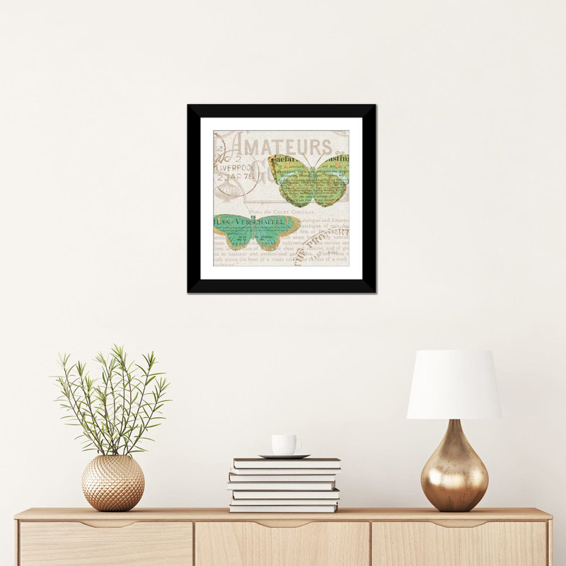«Bookshelf Botanical IX», impression sur toile, H 16 po x l 16 po x P 1 po, Papier avec cadre noir, Blanc