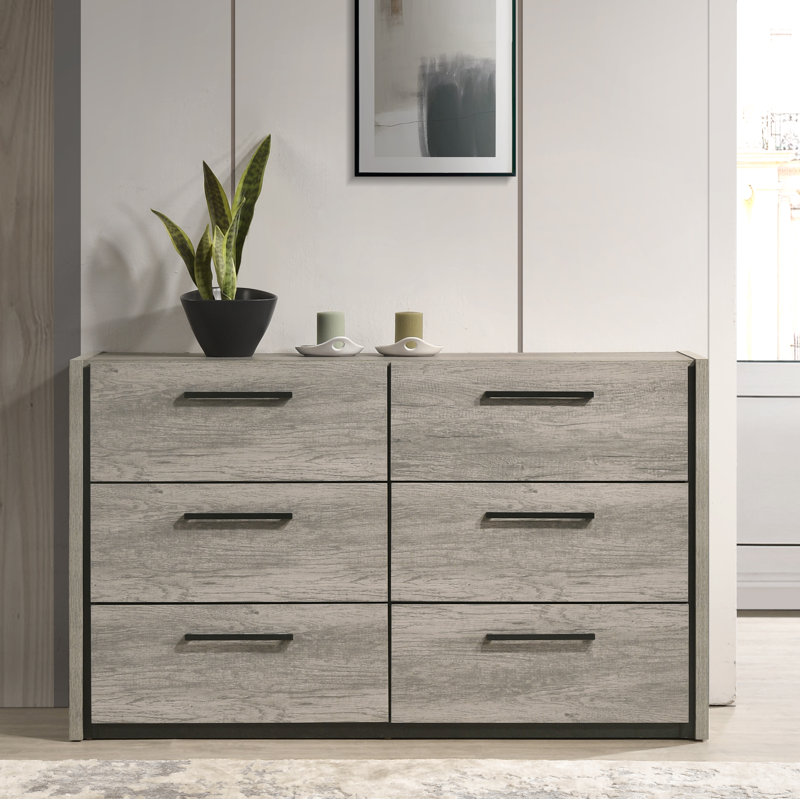 Commode double 6 tiroirs avec miroir Khadidra