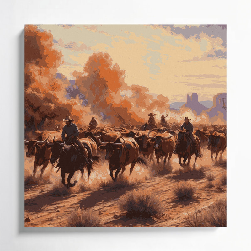 Art mural sur toile 61 "Southwestern Cowboy", H 12 po x l 12 po