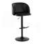 Tabouret de bar réglable en métal et similicuir noir avec repose-pieds arrondi en T - ensemble de 2-750205779