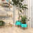 Keneen 2 Piece Metal Indoor Outdoor Planter with Removable Stand Set-757400063
