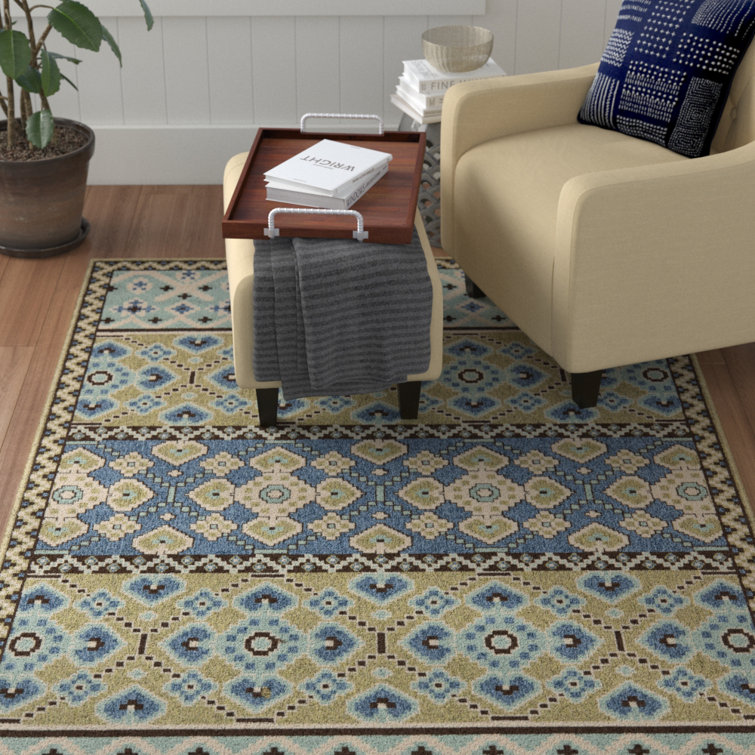 Mcneill Hooked Green/Blue Indoor/Outdoor Rug