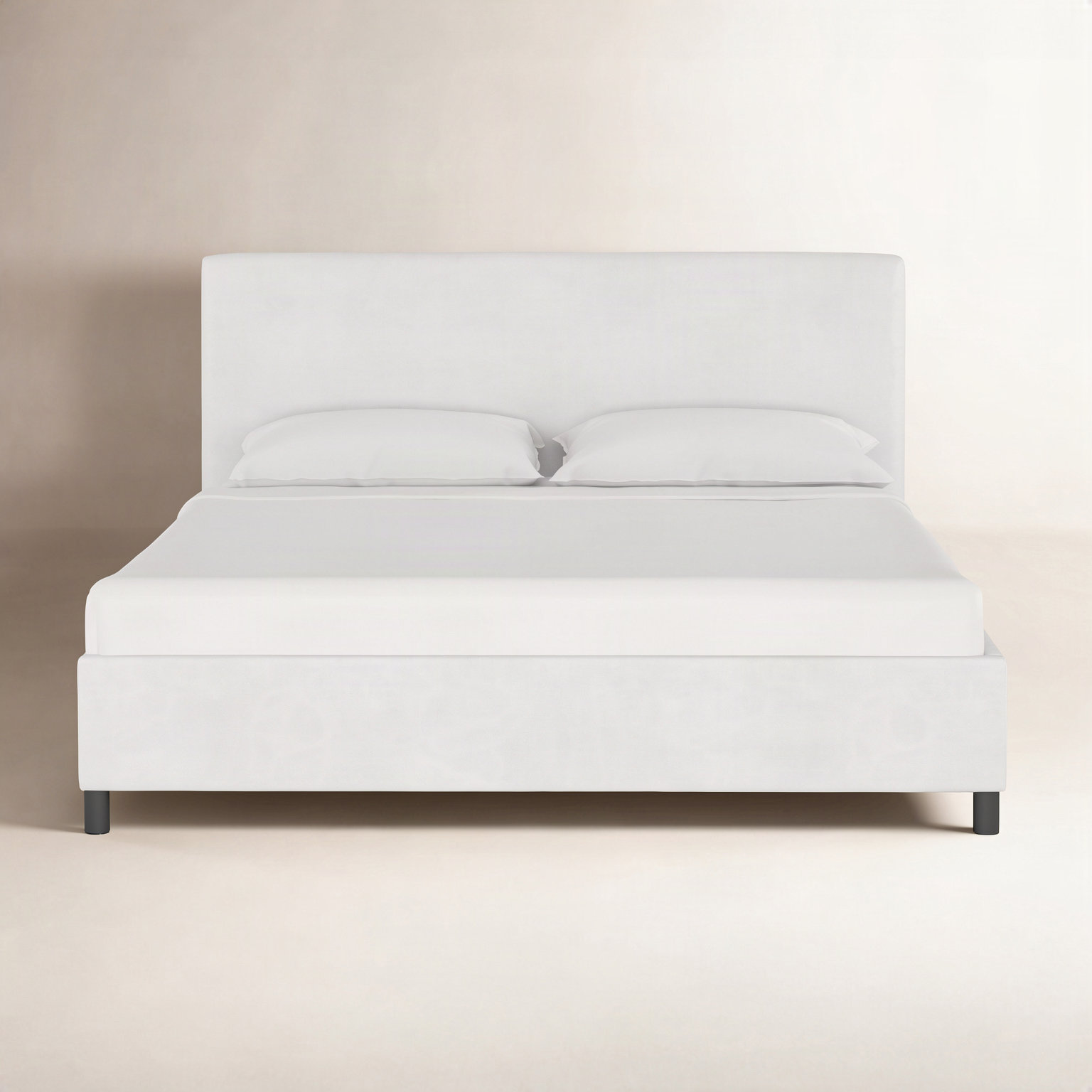 Pyburn Platform Bed, King, Classic White Velvet