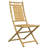  Bistro Set Natural Bamboo Foldable Square Rustic