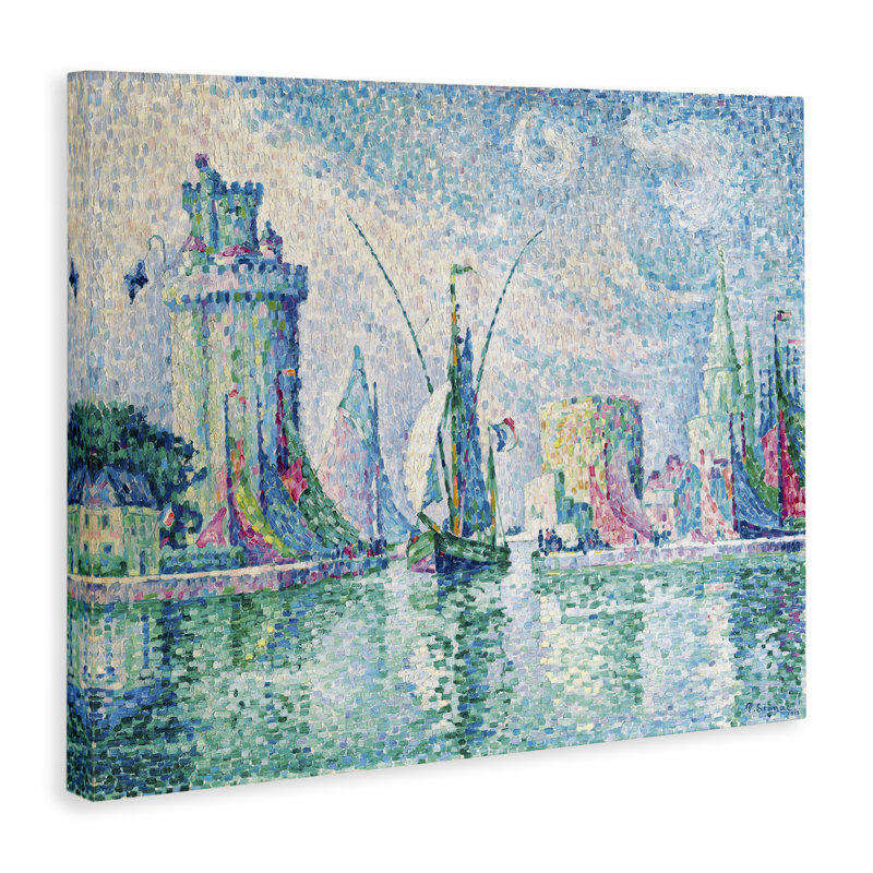 "La Rochelle", art mural classique sur toile signac par one1000paintings, H 16 po x l 20 po