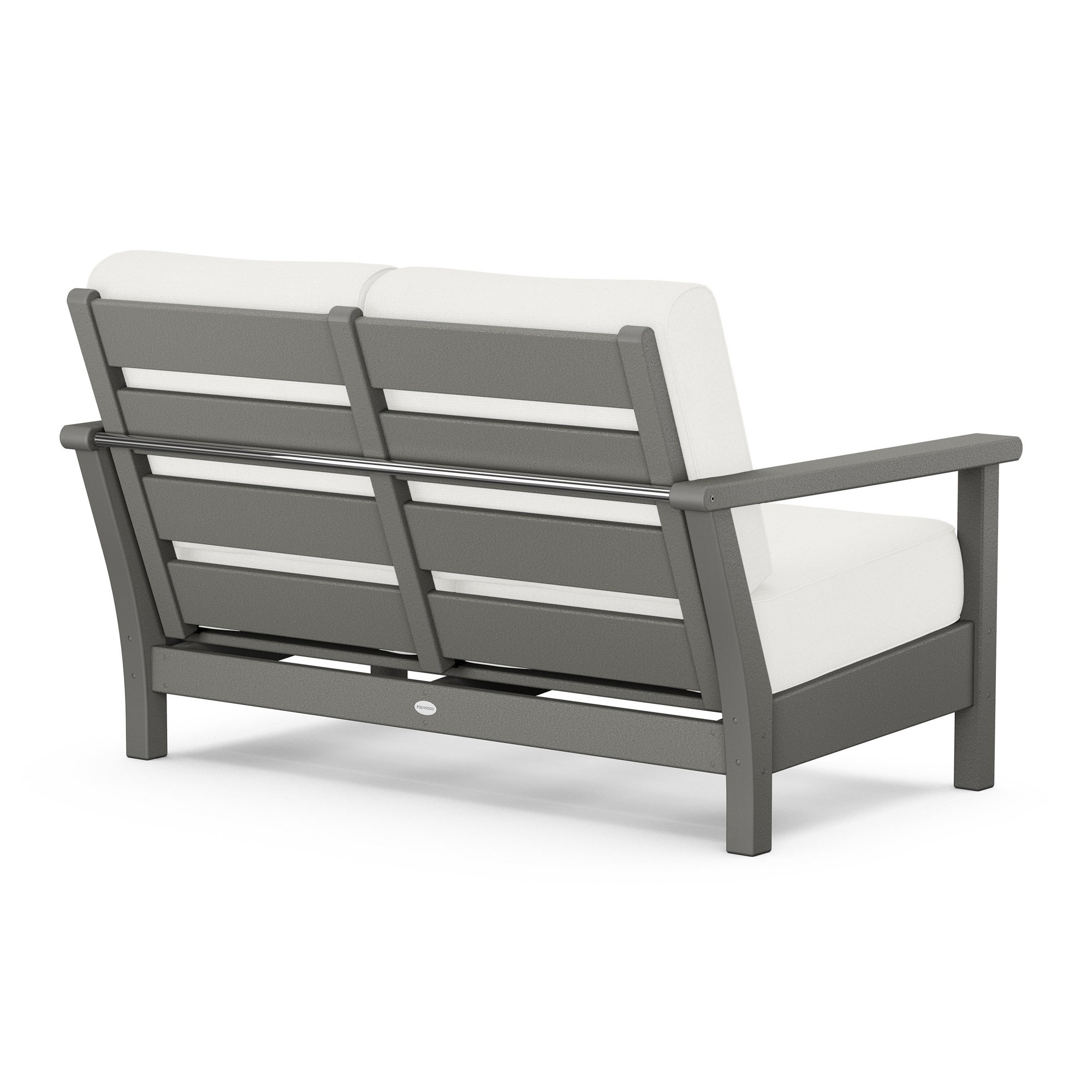 Harbour 52.25'' Wide Outdoor Loveseat with Cushions, Natural , Slate Gray