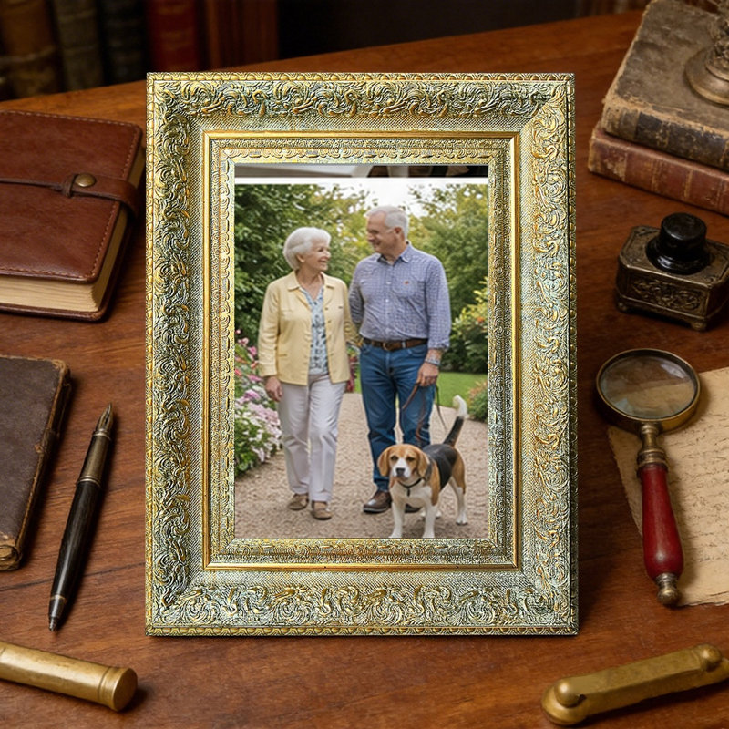 Cadre photo mural 11 pièces x 11 po or antique 11 po pour présentation de photos de mariage, Or antique, 1, 11" W x 14" H