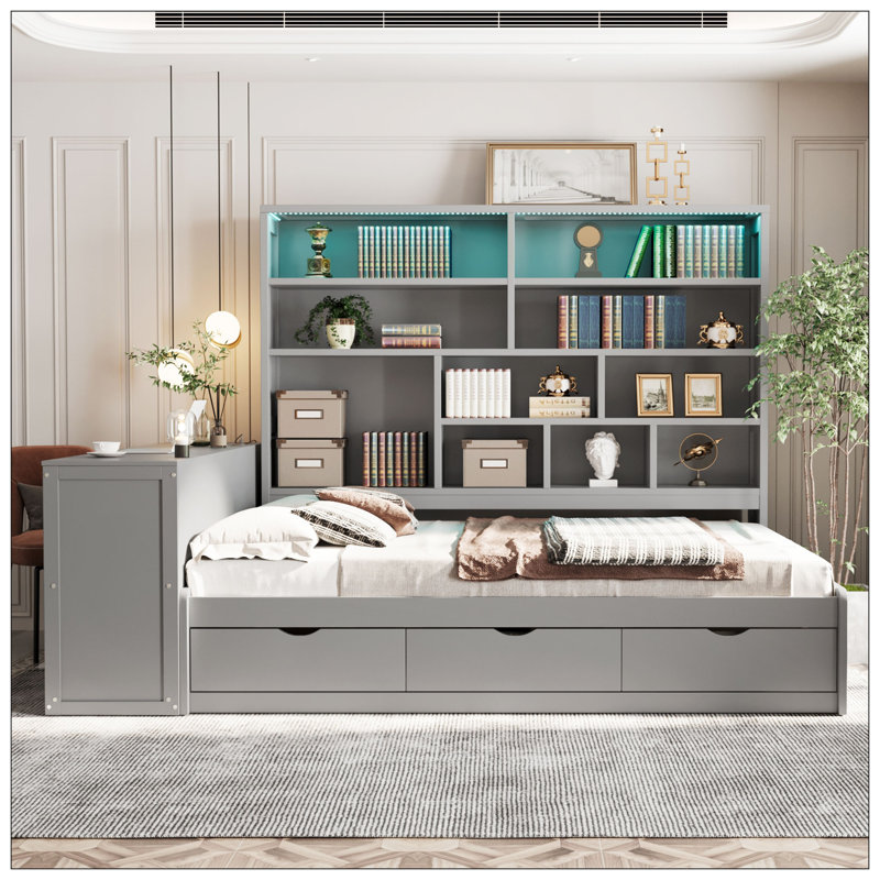 Lit pour chambre à coucher, gris