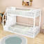 Lit superposé simple en bois avec escalier de rangement-1882680304