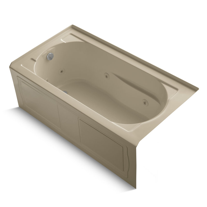 Devonshire Alcove 60" x 32" Whirpool Bathtub, Mexican Sand, Left